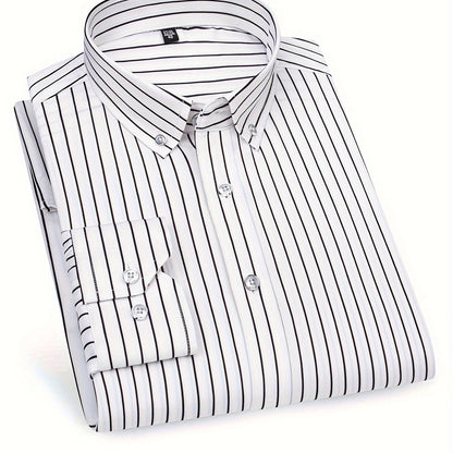Herren Slim Fit Streifenhemd – Modernes Business & Freizeit Langarmhemd