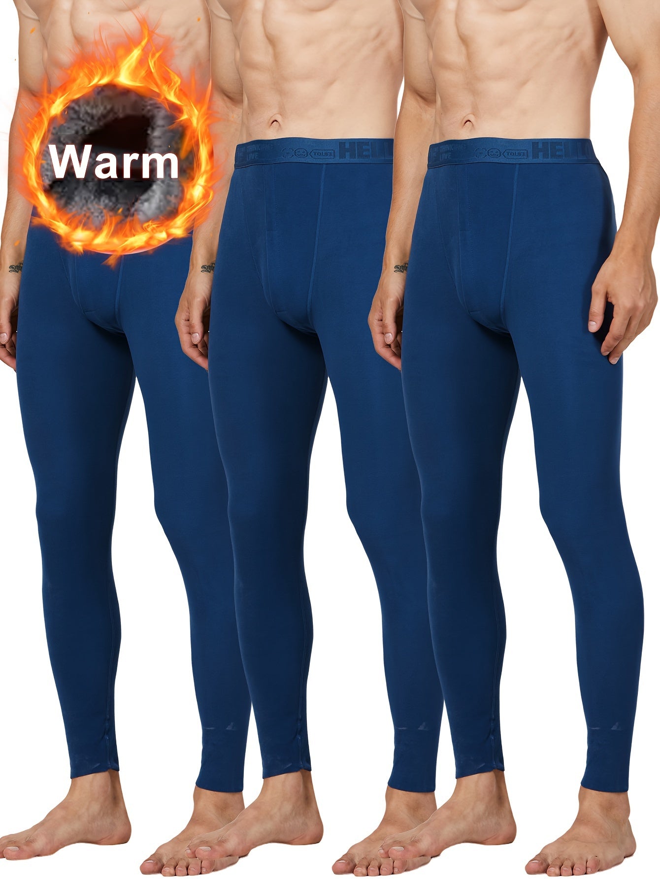 3-Pack Men’s Thermal Pants, Warm Long Underwear, Basic Men’s Leggings