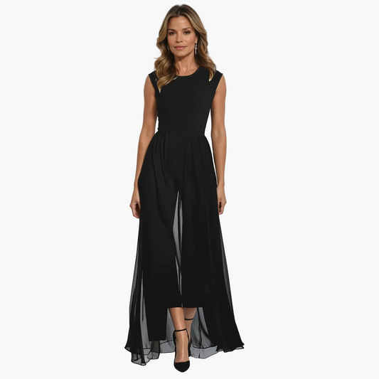 Damen Abendkleid Elegant Maxi Ärmellos Festlich Modern