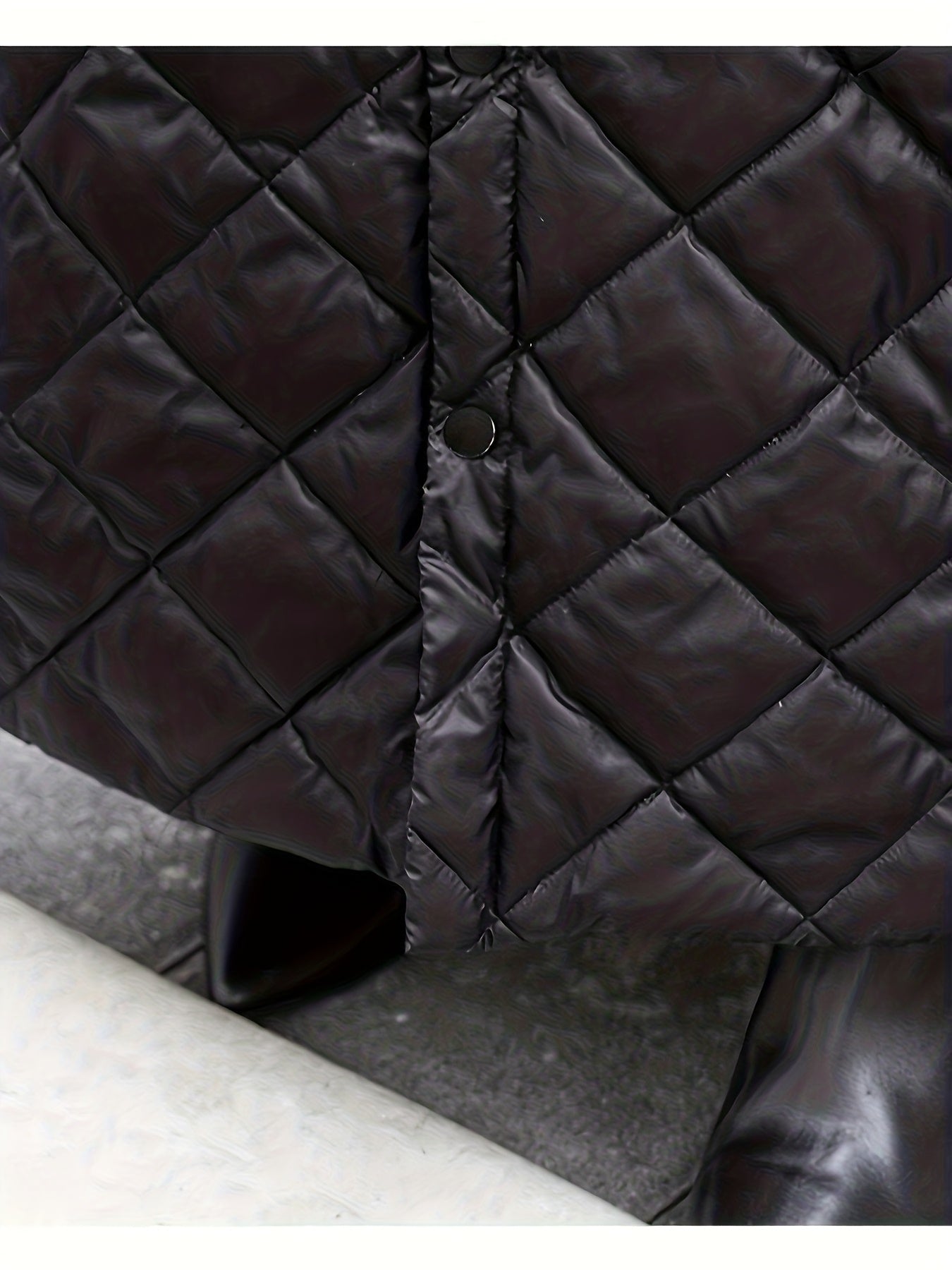 Stepprock Lang Damen Schwarz Gesteppt Knöpfe Taschen Hohe Taille