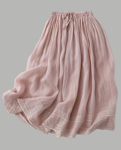 Women's Vintage Slip with Lace for Summer, Midi Petticoat in Romantic Style