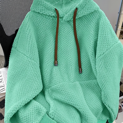 Unisex Flauschiger Hoodie mit Kapuze und Kängurutasche