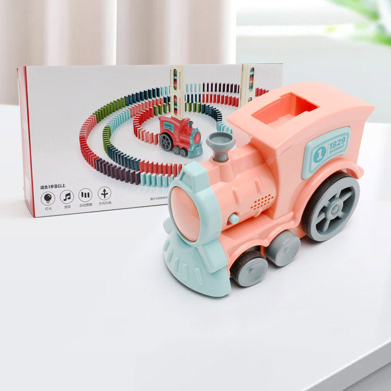 Domino pull toy for children – creative learning game, automatic domino placer, educational toy