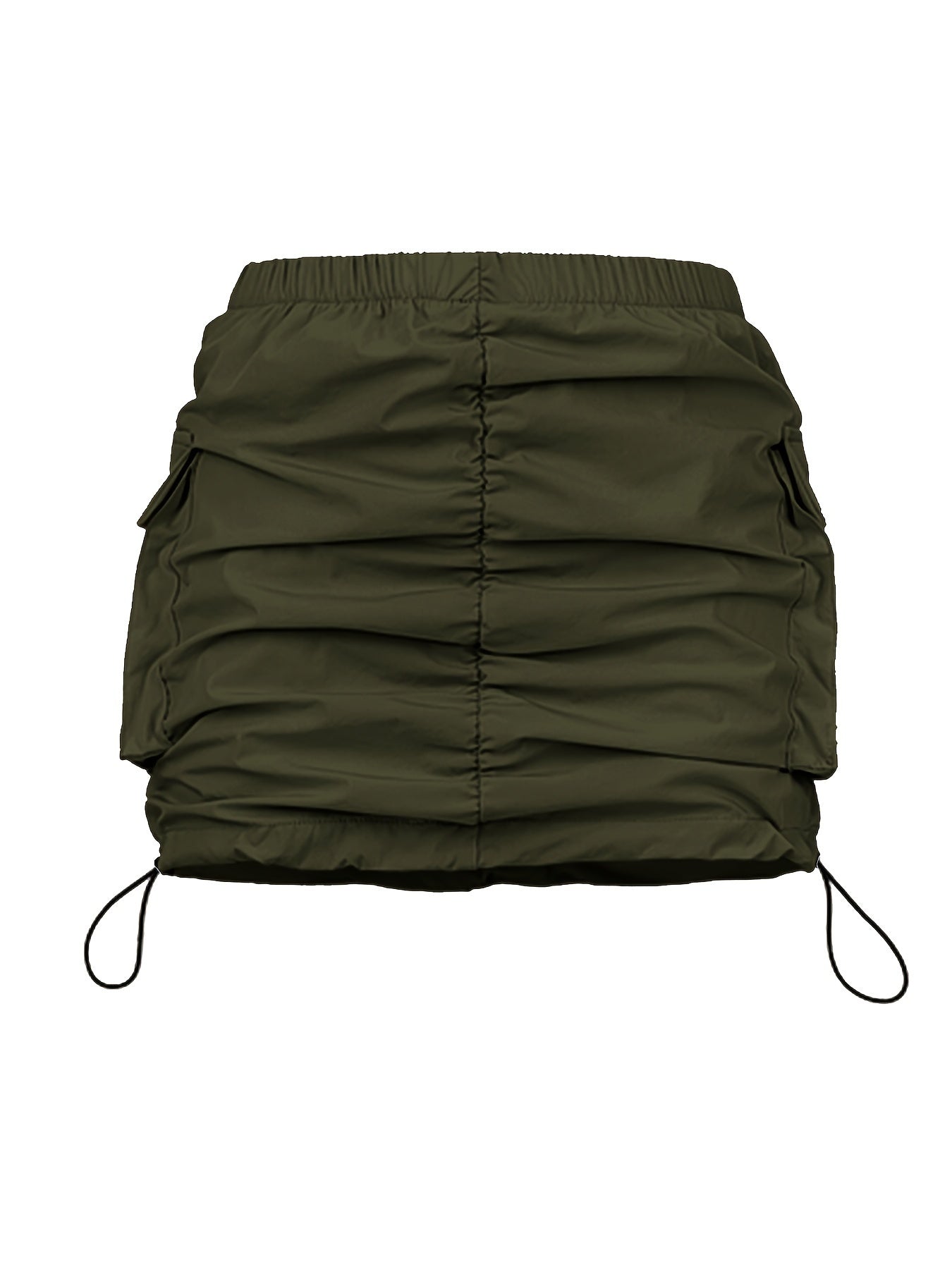 Damen Utility Minirock mit Kordelzug und Cargotaschen – Streetstyle Freizeitrock