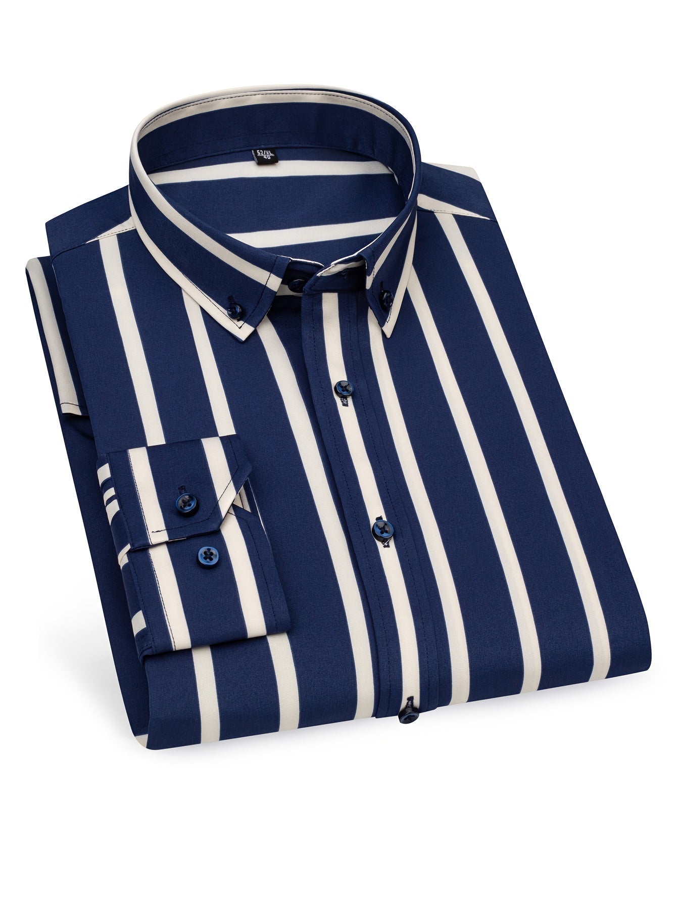Herren Slim Fit Streifenhemd – Modernes Business & Freizeit Langarmhemd