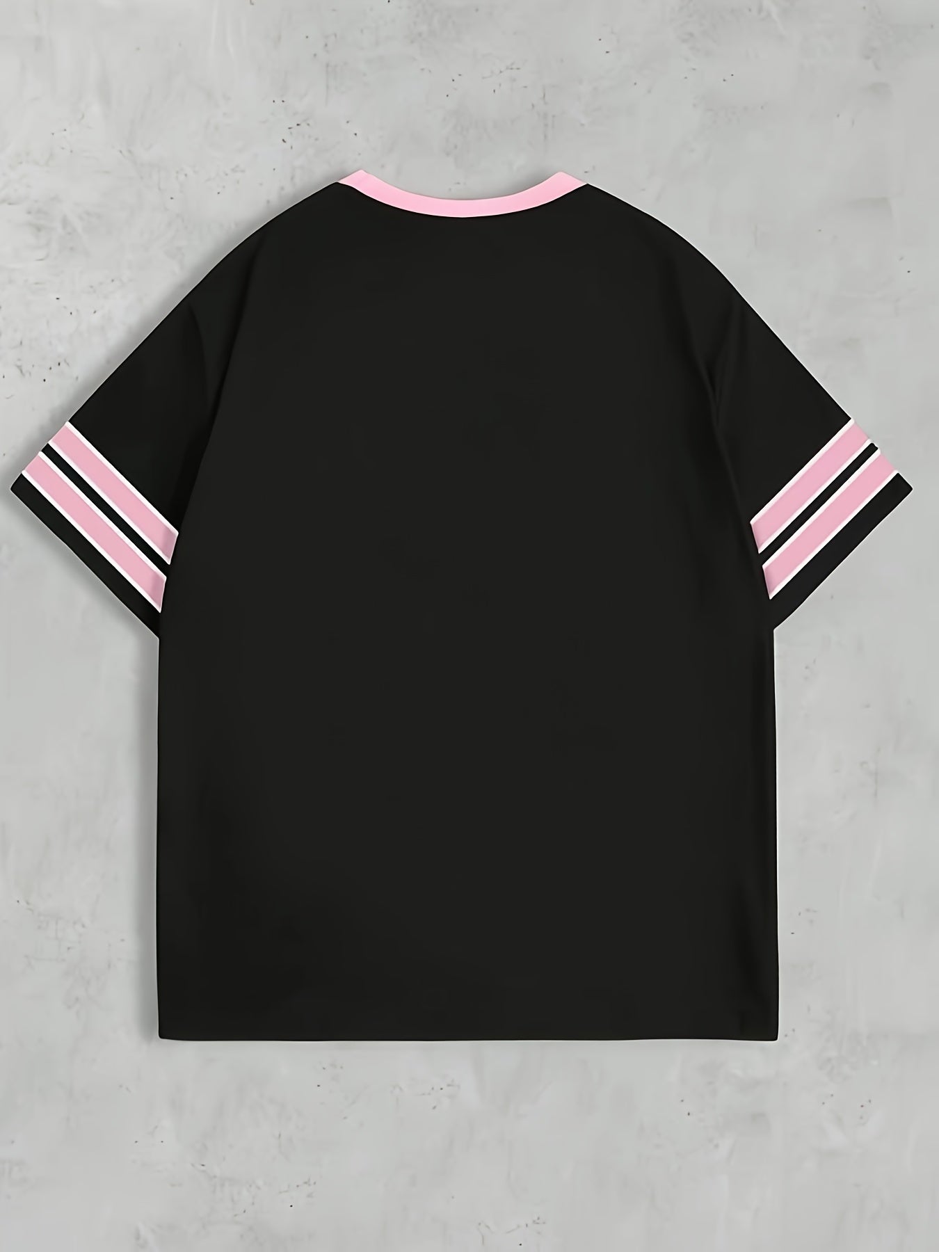 Herren Preppy Style Sport Jersey T-Shirt – Oversized, Sommer, Freizeit