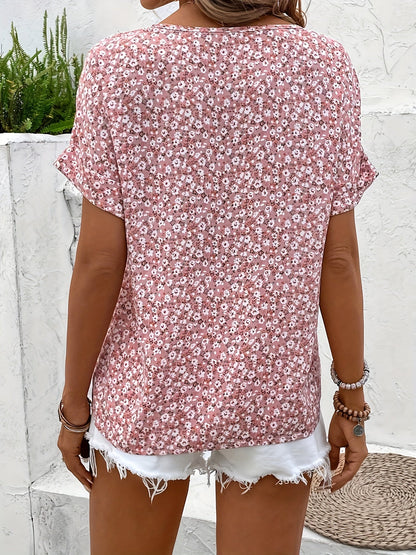 Women's blouse with floral pattern in elegant casual style – Perfect for spring and summer