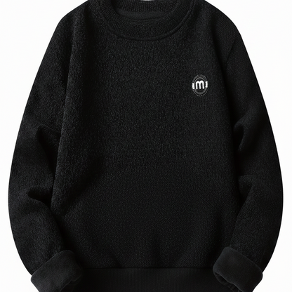 Unisex long-sleeve pullover with a crew neck and ribbed cuffs, lined