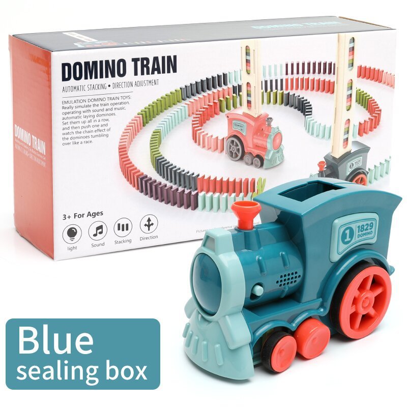 Domino pull toy for children – creative learning game, automatic domino placer, educational toy