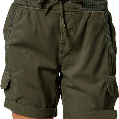 Women's Casual Shorts with Drawstring and Cargo Pockets – Comfortable Summer Bermuda Shorts