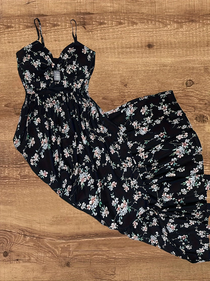 Damen Maxikleid mit Polka Dots und Rüschen – Elegantes Sommerkleid im Vintage-Stil für besondere Anlässe