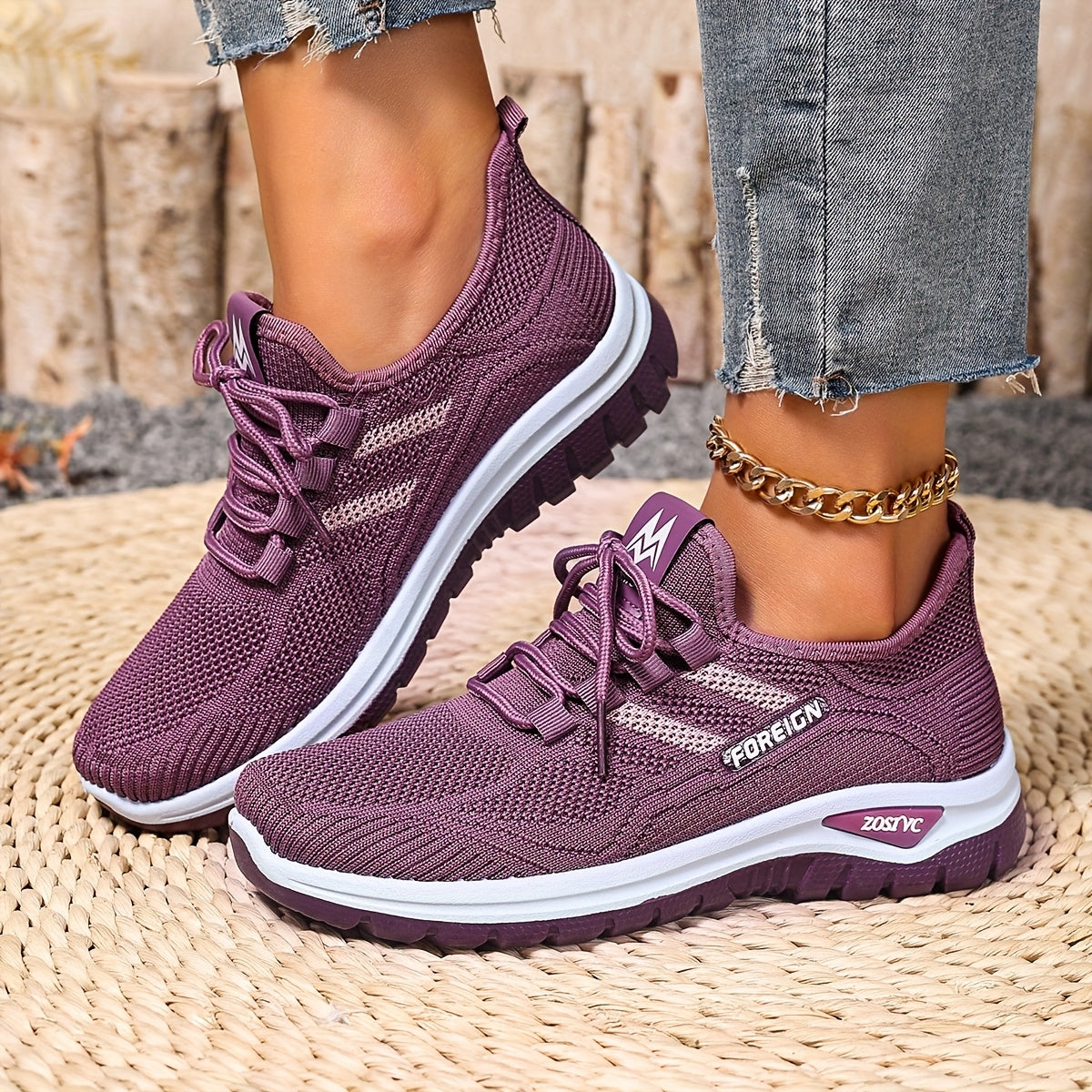Women's Casual Sneakers with Laces – Comfortable Sports Shoes for Everyday & Fitness