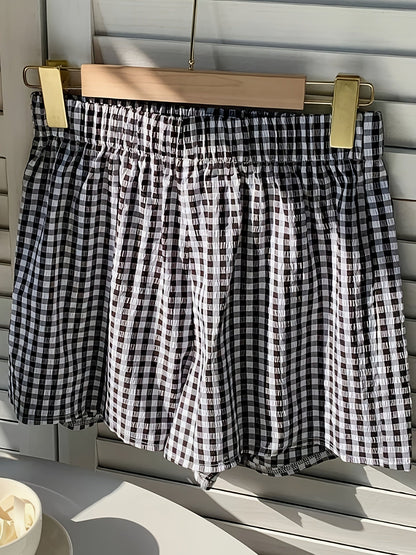 Women's Elegant Striped High-Waist Shorts for Summer Leisure & Everyday Wear
