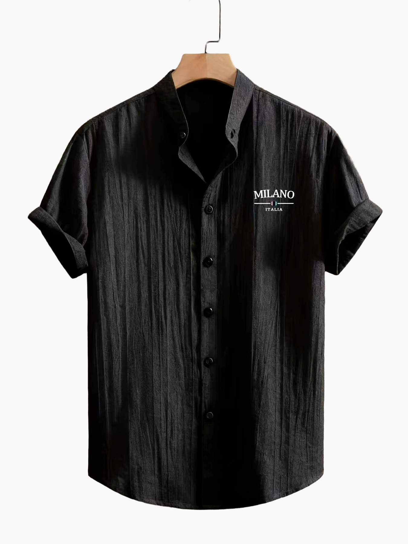 Men's Stand Collar Summer Casual Shirt with Button Placket – Urban Milano Design