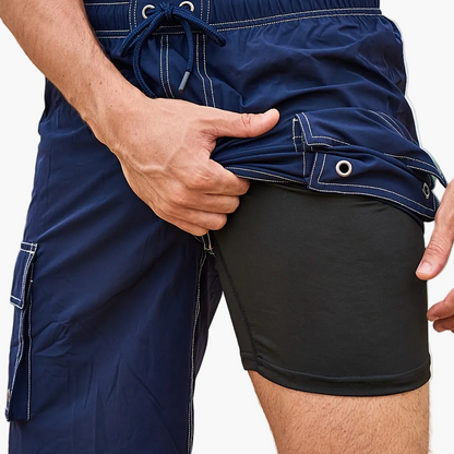 Men's Swim Trunks and Swim Shorts with Lining – Sporty Beach Shorts for Leisure and Swimming