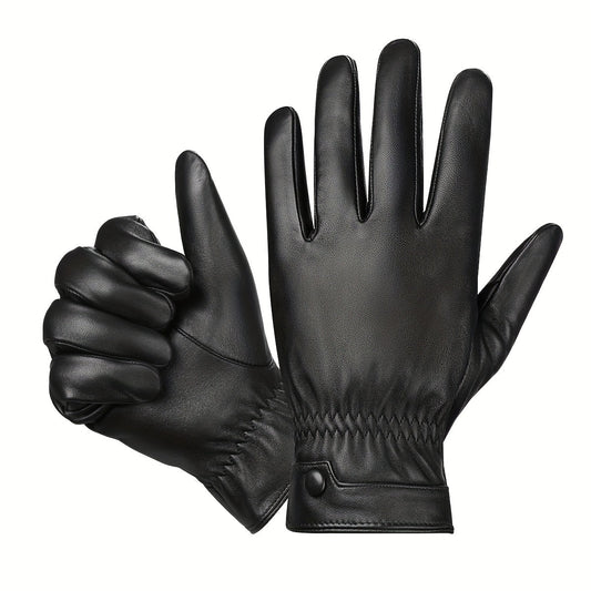 Schwarze Handschuhe mit elastischem Bündchen