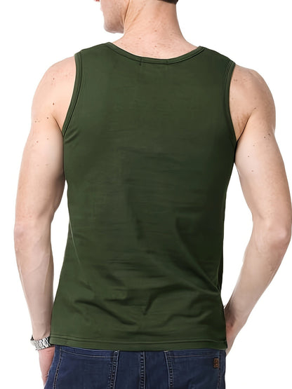 Men's slim fit tank top – Ideal for sports and leisure, ribbed basic top