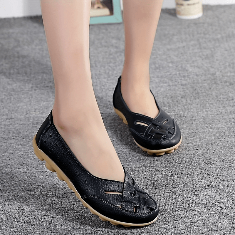 Women's Comfort Ballerinas with Braided Design – Comfortable Slip-Ons for Everyday and Leisure