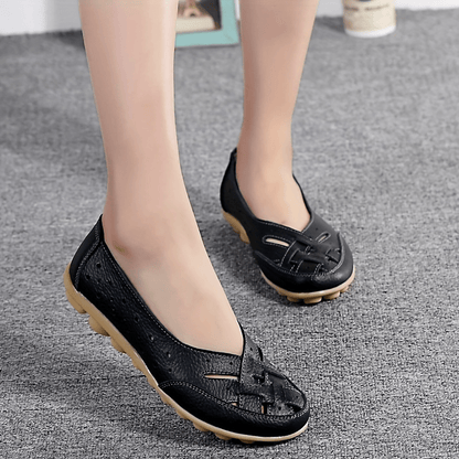 Women's Comfort Ballerinas with Braided Design – Comfortable Slip-Ons for Everyday and Leisure