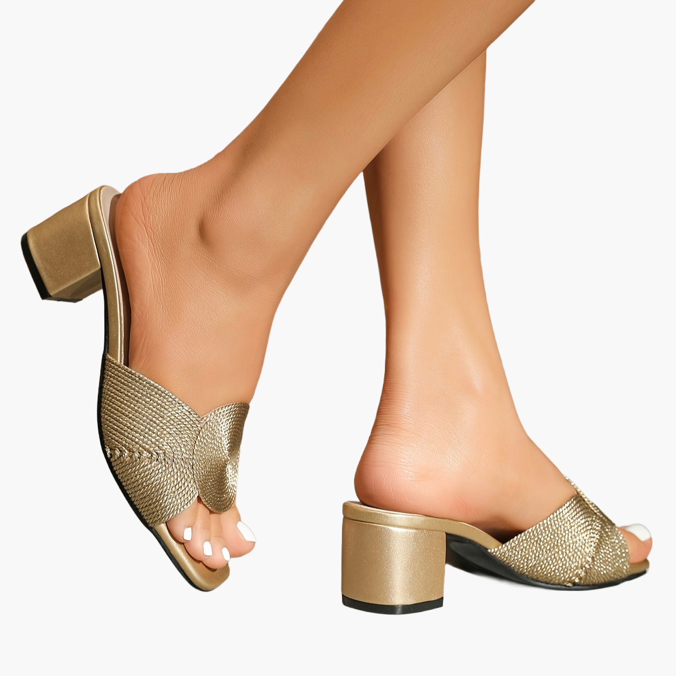 Women's Elegant Block Heel Sandals with Strap Design for Summer