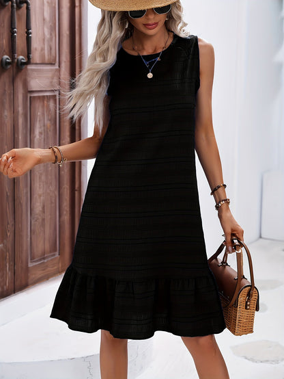 Damen Sommerkleid A-Linie mit Volant – Stilvolles Freizeitkleid für Urlaub und Alltag