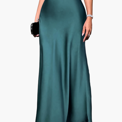 Women's Elegant Maxi Skirt for Evening & Occasion, High Waist, Flared Cut