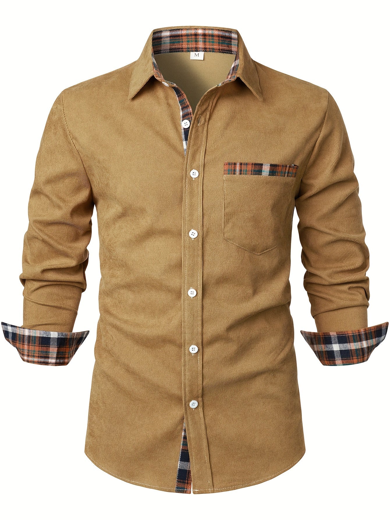 Men's Modern Fit Casual Shirt with Check Details – Stylish Long-Sleeve Shirt for Everyday and Office Wear