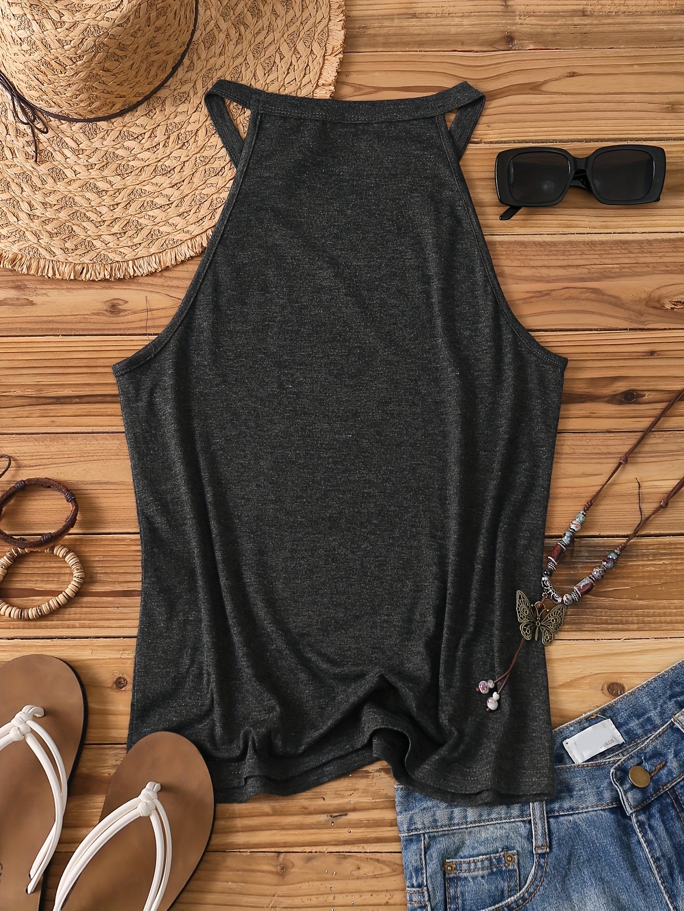 Damen Sommer Tanktop mit Blumenmuster – Freizeit Stil für Frühling und Sommer
