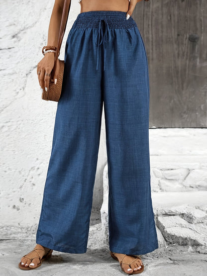 Women's Wide Elegant Pants with Elastic Waistband – Perfect for Everyday and Leisure