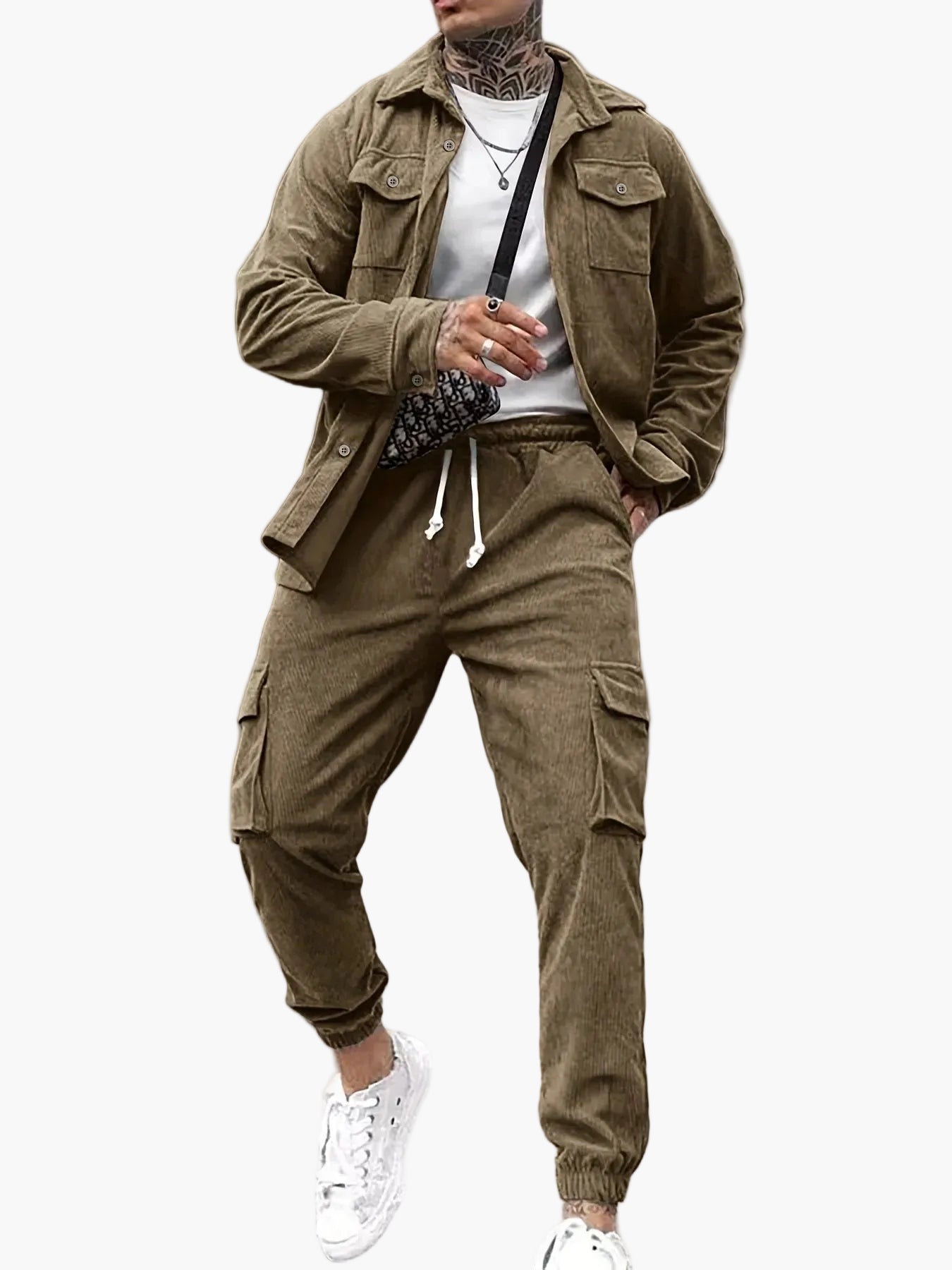Men's Casual Suit Set – Sporty Street Style with Jacket and Jogging Pants, Ideal for Everyday and Leisure