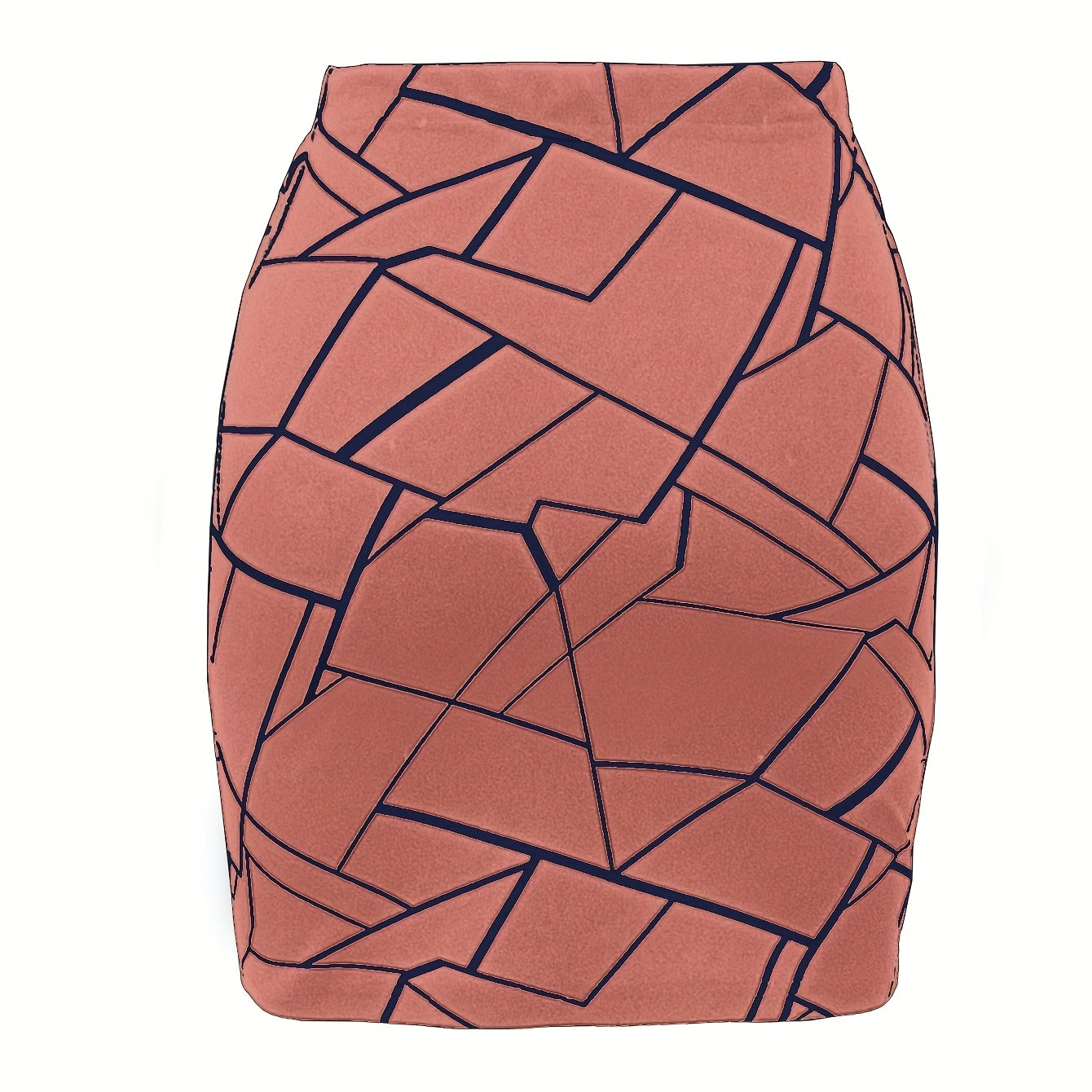 Women's mini skirt with geometric pattern and modern cut – stylish for office & leisure