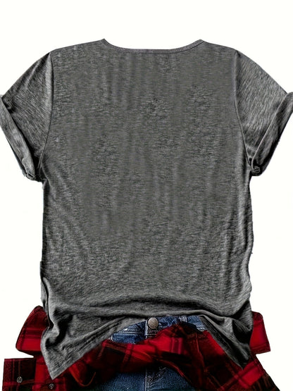 Women's Funny Statement T-Shirt with Saying – Loose Summer Top for Everyday & Leisure