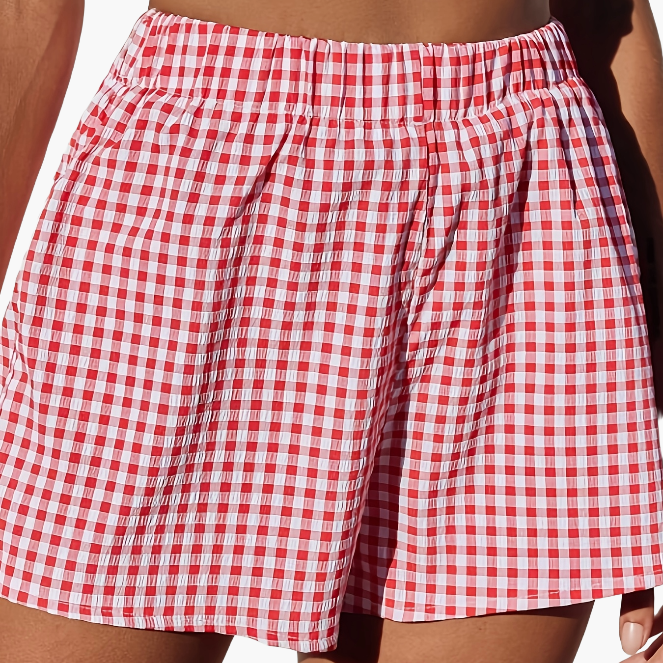 Women's Elegant Striped High-Waist Shorts for Summer Leisure & Everyday Wear