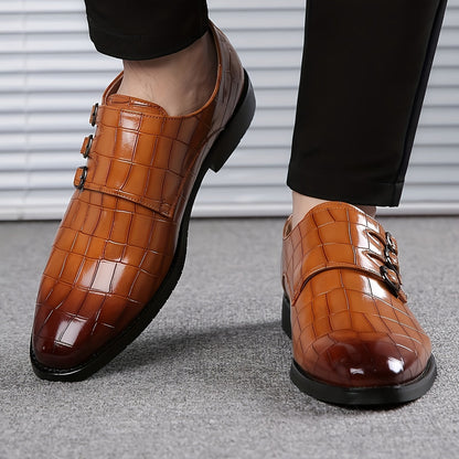 Herren Business-Schuhe Vintage Stil mit Schnallen – Elegante Freizeitschuhe für Büro und festliche Anlässe