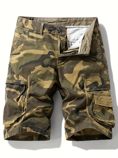 Men's Cargo Shorts in Camouflage Style for Outdoor & Leisure – Regular Fit, Casual, with Pockets