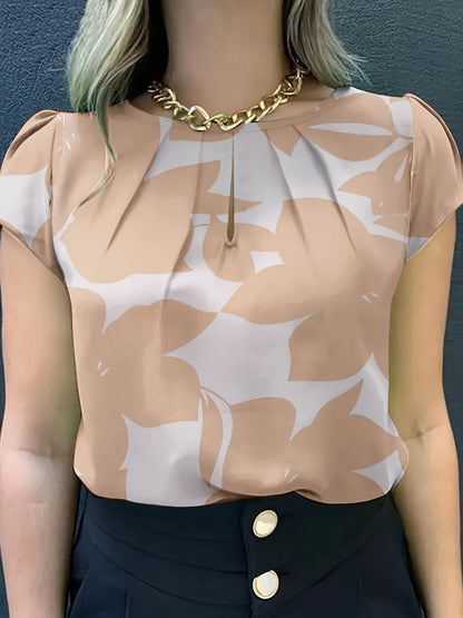 Women's Blouse Elegant Short Sleeve Modern Business Casual