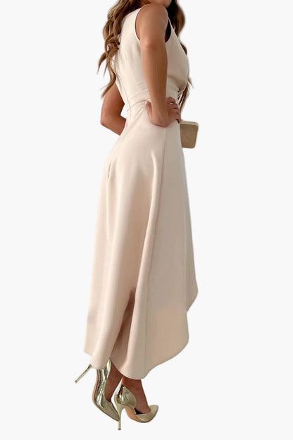 Women's cocktail dress wrap style asymmetrical elegant evening gown for festive occasions