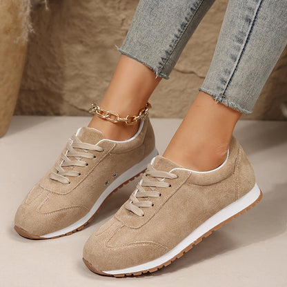 Damen Sneaker Freizeitmode mit Schnürung – Bequeme Alltagsschuhe für Frühling