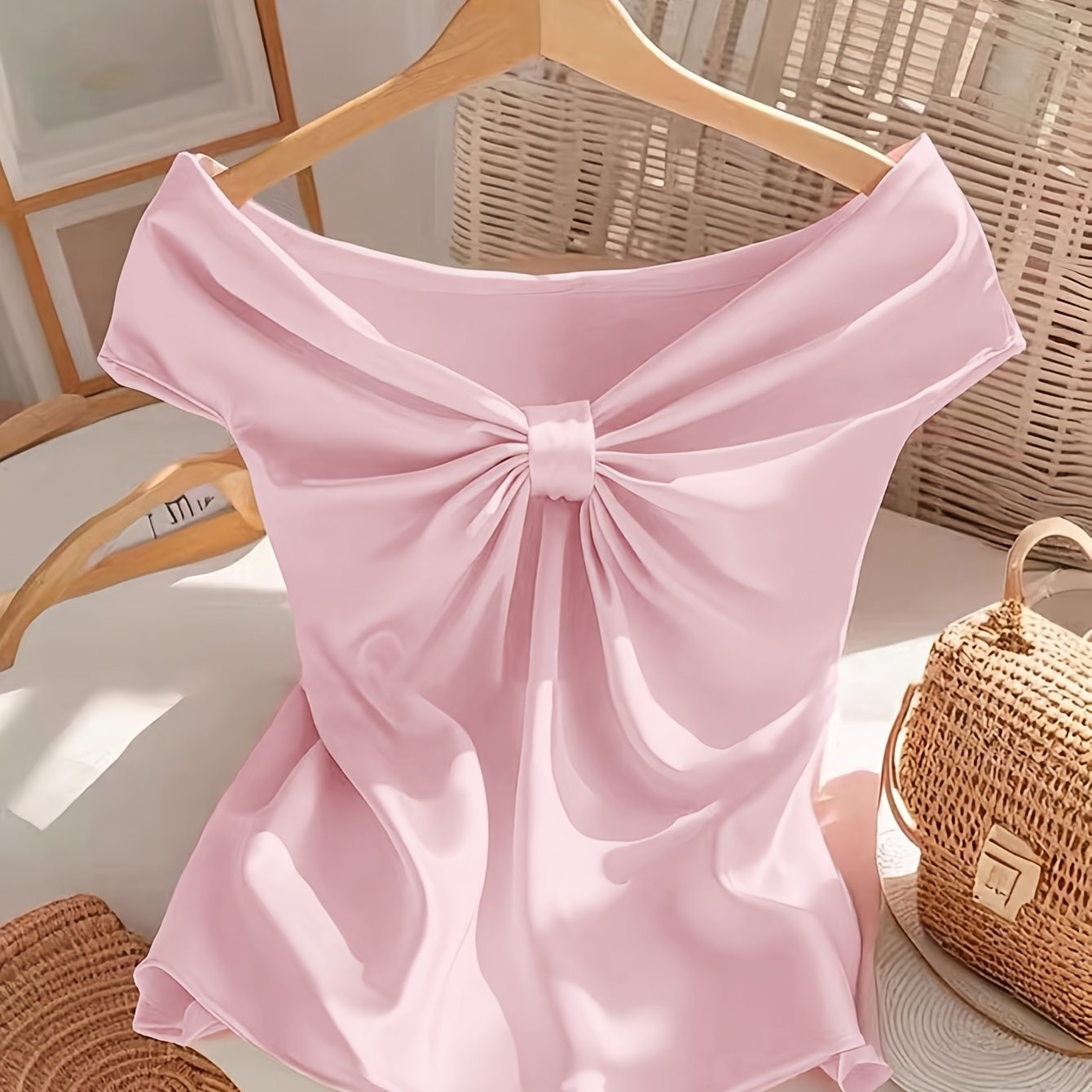 Women's Off-Shoulder Blouse with Bow Detail – Elegant Top for Special Occasions