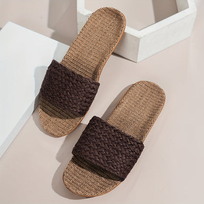 Women's Comfortable Summer Sandals in Casual Style – Flat Slip-Ons, Comfortable House Slippers, Open Toes