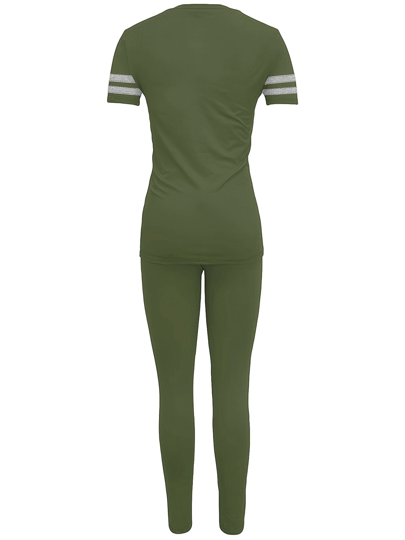 Women's sporty casual set with T-shirt and leggings – modern outfit for everyday and fitness