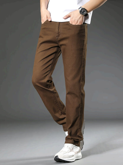 Men's Straight-Cut Casual Pants for Everyday and Work Use