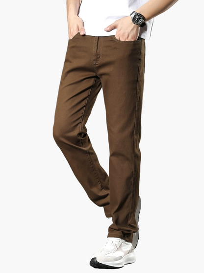 Men's Straight-Cut Casual Pants for Everyday and Work Use