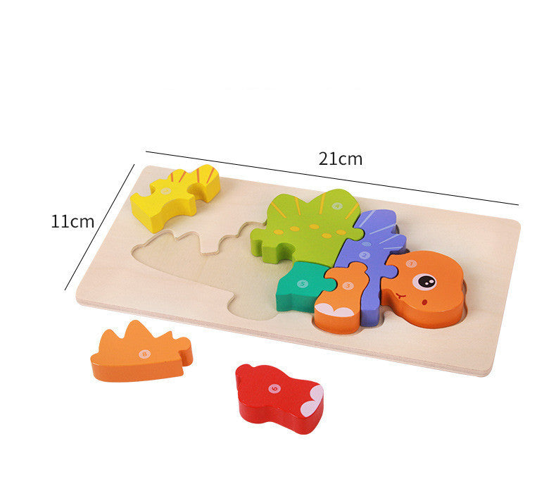 Children's 3D Dinosaur Wooden Puzzle – Educational Toy & Motor Skills Training