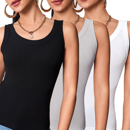 Women's Basic Tank Top 3-Pack – Fitted Casual Tops for Summer