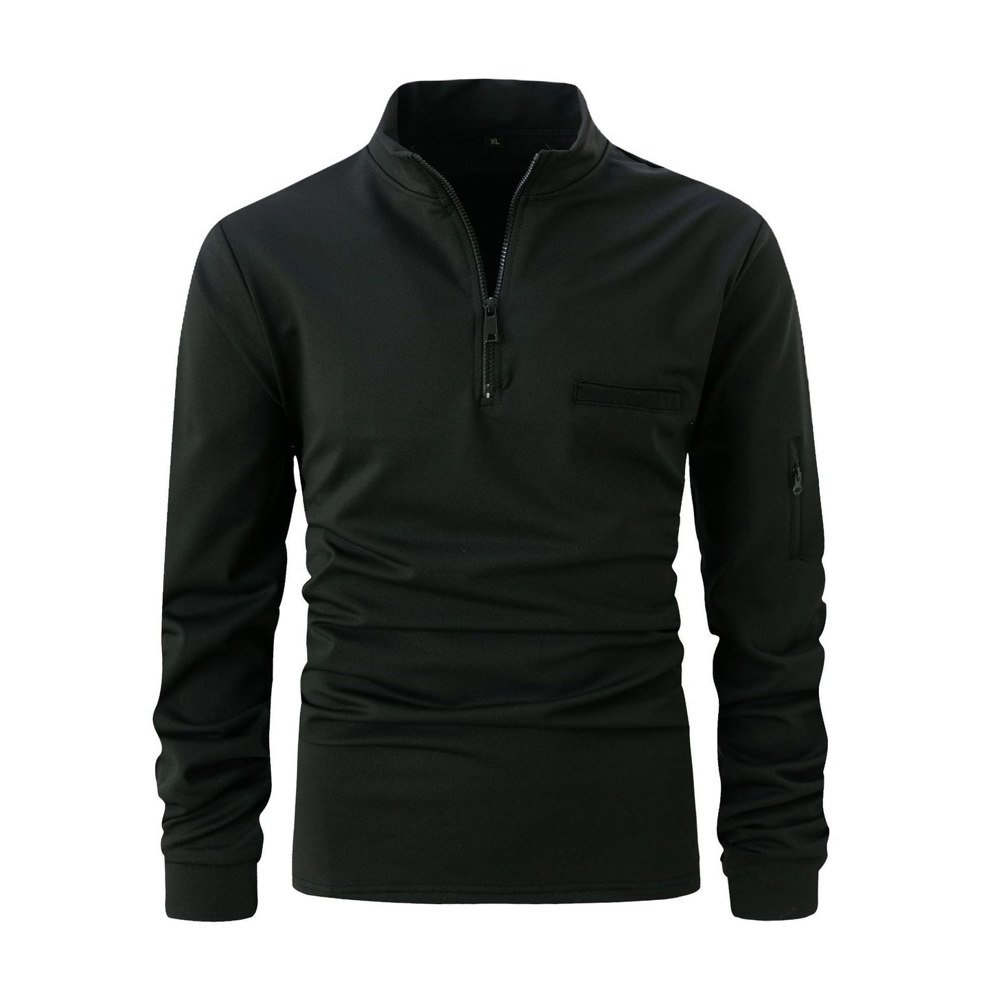 Men's Sporty Quarter-Zip Pullover with Zipper and Long Sleeve – Athleisure Top for Training and Everyday Use
