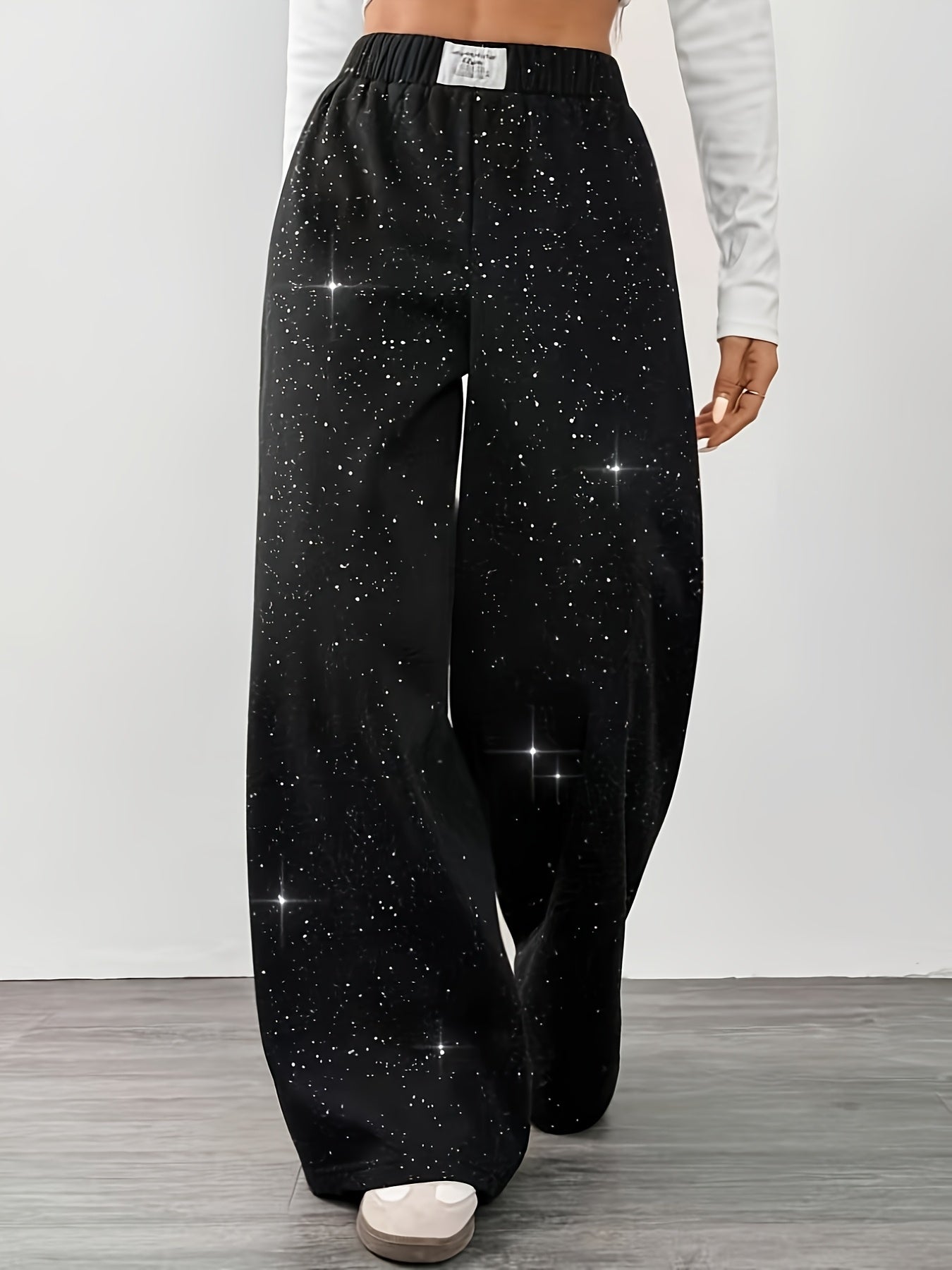 Damen Weite Sternenhimmel Freizeithose für Frühling und Sommer – Lässiger Streetstyle
