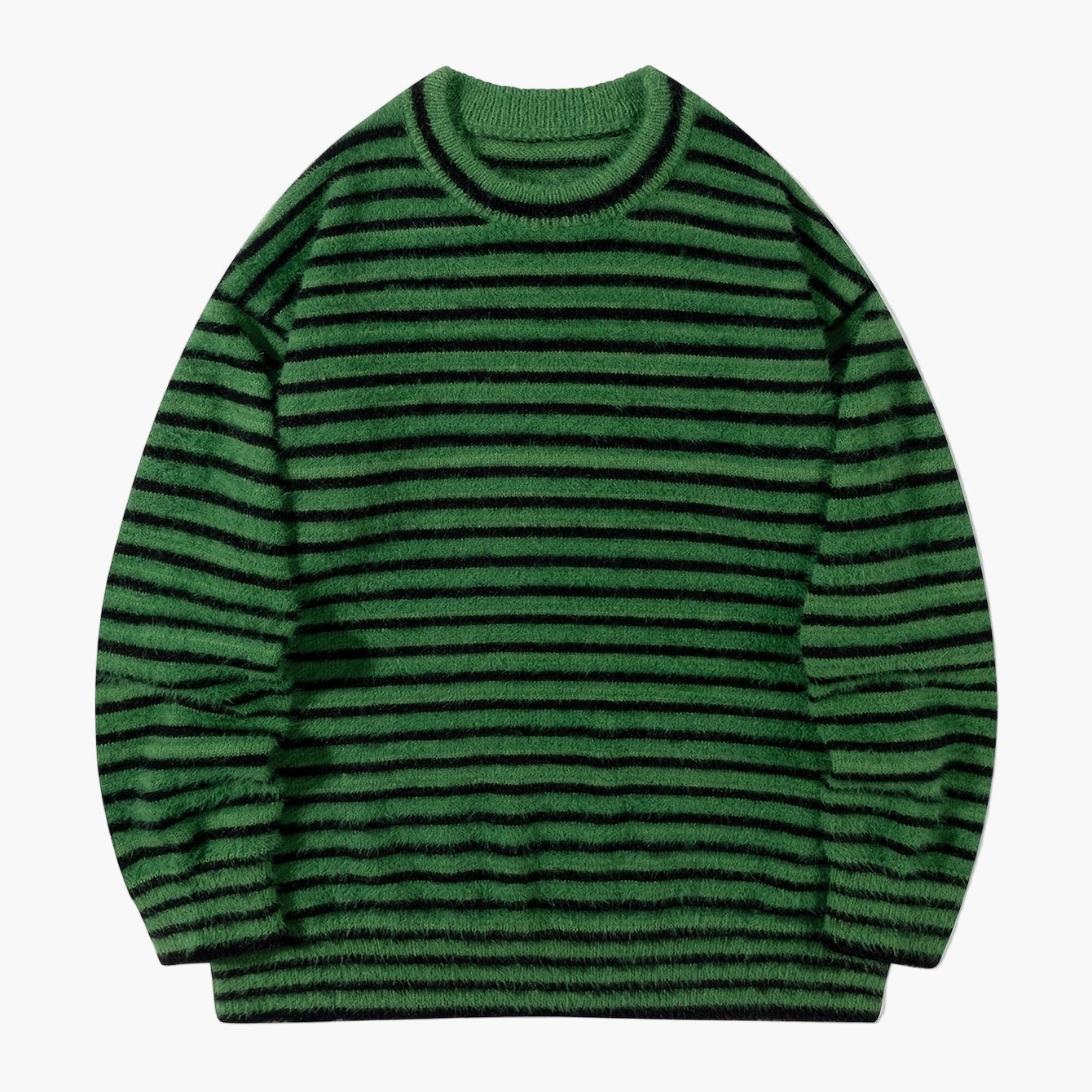 Men's Oversize Streetwear Knit Sweater with Stripe Pattern – Perfect for Autumn & Winter