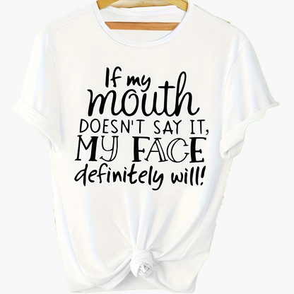 Women's Funny Statement T-Shirt with Saying – Loose Summer Top for Everyday & Leisure