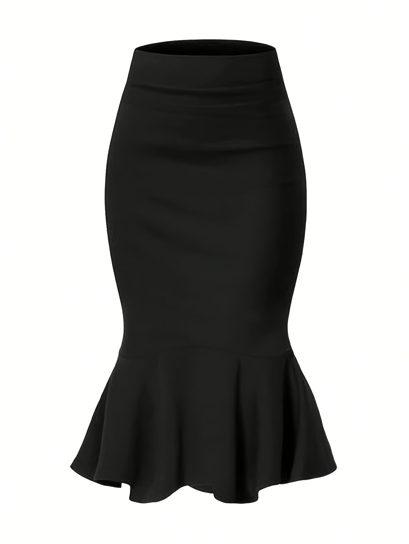 Women's Elegant Fishtail Midi Skirt for Office and Festive Occasions